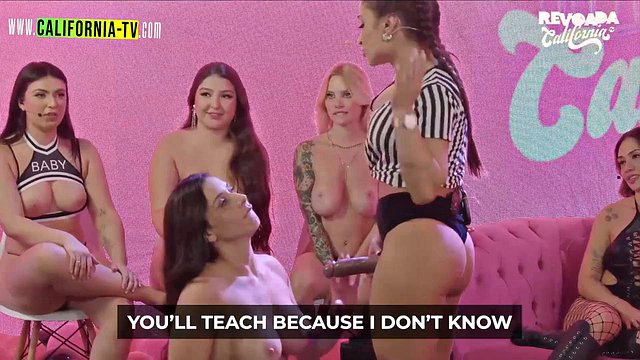Blonde Cat and Katy Caro Pound Each Other's Pussies Before Luiza Marcato Instructs Katy Caro on