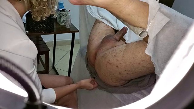 Patient goes for a prostate exam, but ends up with a strapon stuck in his ass