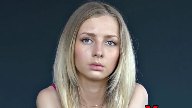 Casting girl with perfect tits gets naked