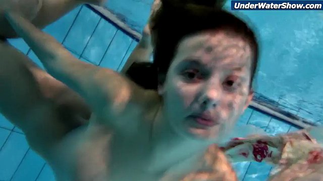 Slow motion teenage girl in Czech swimming