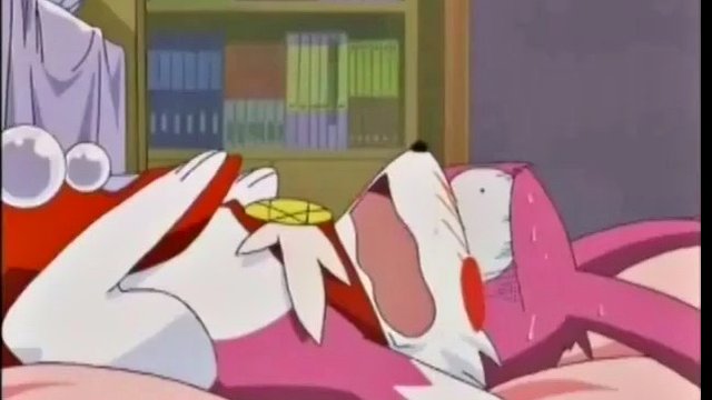 Busty blonde anime teen