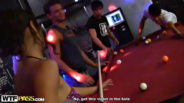 Glam girls at student orgy party