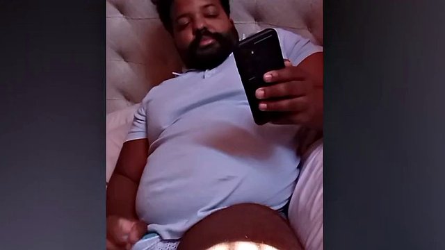 Daddy Bear Plays with Covered Cock on Live