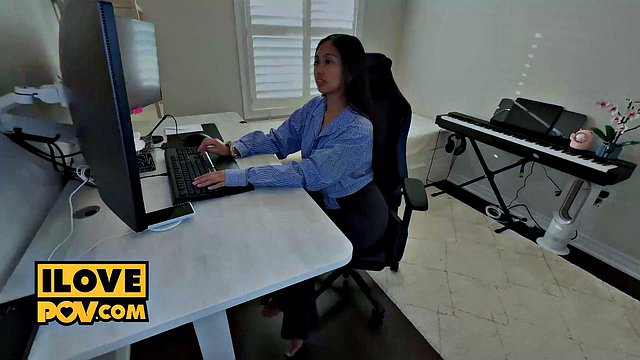 Brunette's Feet Worshiped with Hardcore POV Blowjob Facial