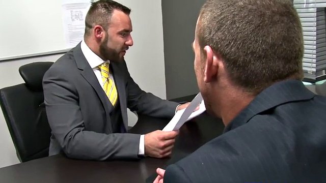 British muscular stallion sucks off her boss
