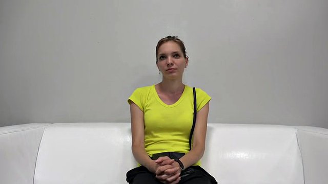 Thin teen brunette wrecked on her first casting