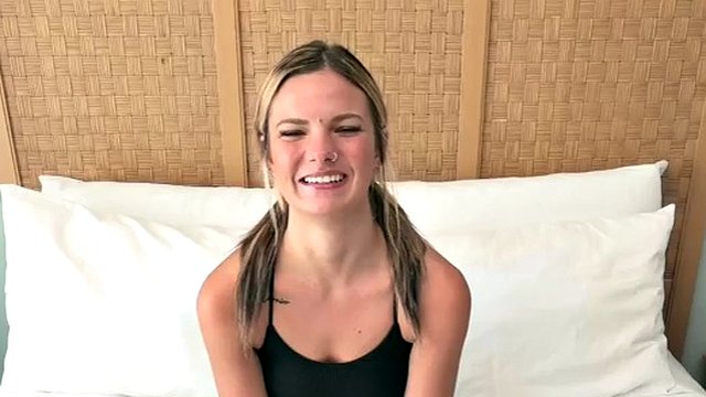 Watch this 19 year old blonde with a thick cunt suck a cock