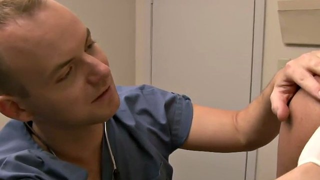 Gay doctor can heal him with a hand in his ass