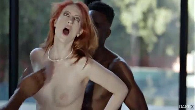 redhead takes 2 black cocks at the same time: Blowjob, Big Dick & Threesome Porn
