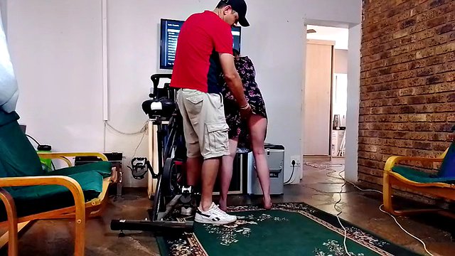 Stepmom gets her pussy cummed after she caught me masterbating