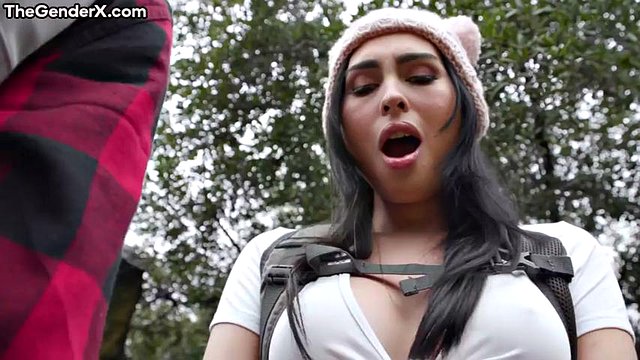 Bigtitted sexy TS cockbouncing on BF
