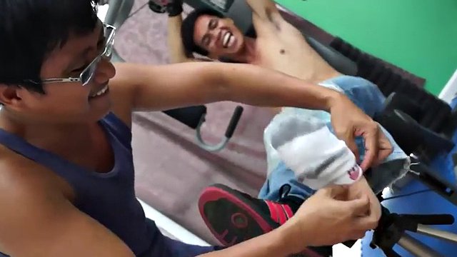 If you love male foot tickling, you'll love this one! Cute Asian boy Argie comes to exercise at the gym with his trainer. The gym trainer convinces Argie that he must be secured at the gym for this vigorous leg workout.