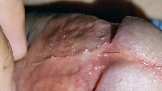 Stretching friend's big cock eye until it explodes