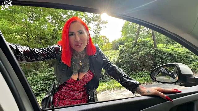 CatCoxx Rough Pounds Busty Redhead Outdoors in Puss in Boots