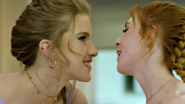 ALL GIRL MASSAGE - Two hot lesbian redheads enjoy tongue licking their wet pussies