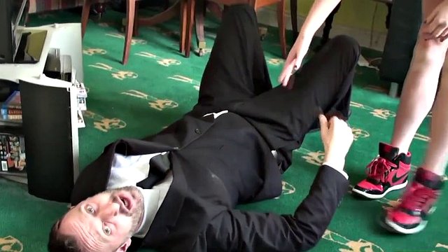 man in a business suit hard fucked bitch in the mouth