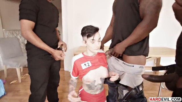 Inked Vixen Takes Brutal Double Penetration from Massive BBC in Hardcore Gangbang