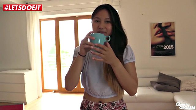 Cute Thai girl has orgasm with solo pussy fingering (HD)