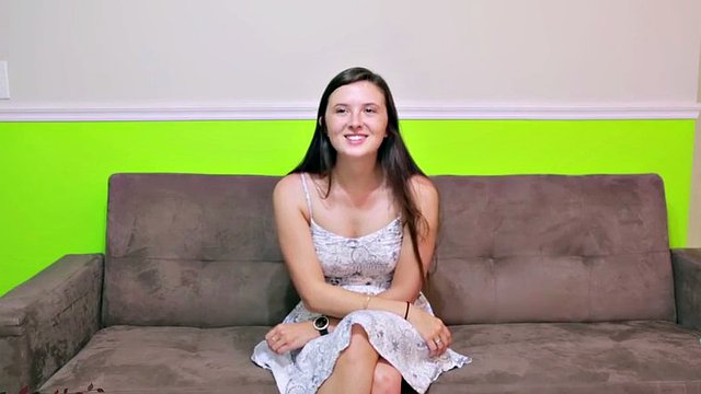 Sweet brunette teen Katy takes her clothes off and teases