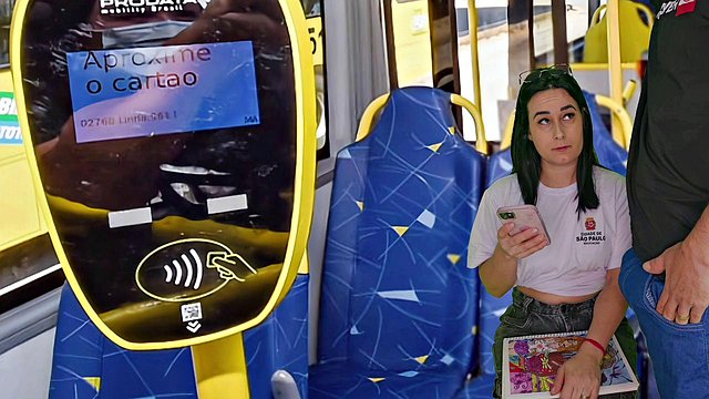 College Student Kasallpimenta Spots Brazilian Passenger's Massive Erection on Crowded Bus and Stunned by