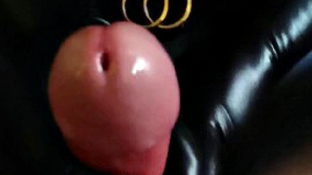 pov point of view pvc gloves handjob cumshot