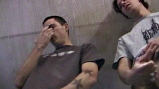 In this hot double masturbation scene, Dan and Jayden get naked and start fucking on a glass table. The camera is positioned under the glass, capturing all the stroking action and cum shooting from their throbbing cocks.