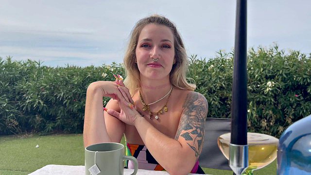 Livia's Outdoor Blonde Striptease