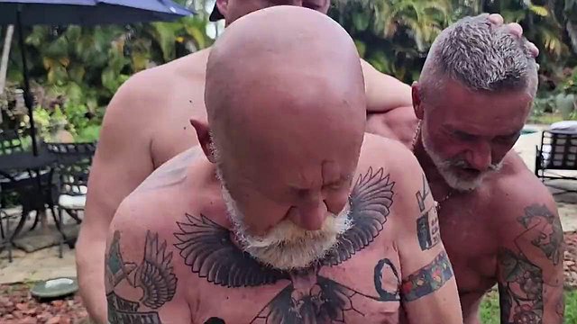 Gangbang of Hairy Stepdads and Stepgrandpas with Logan Stanley