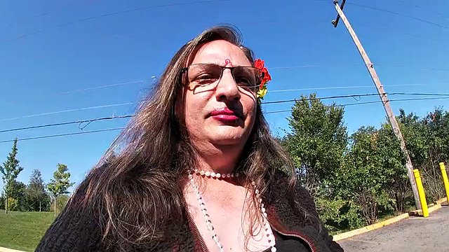 Dirty mature sissy crossdresser outdoor sunbathing flashing horny as hell wants to get caught