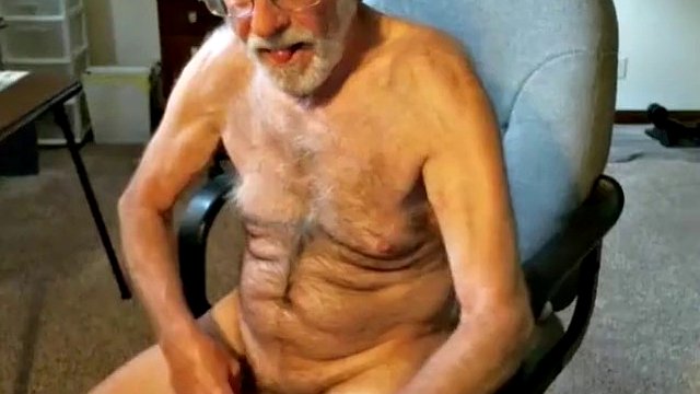 Hairy bearded granny with mega cock