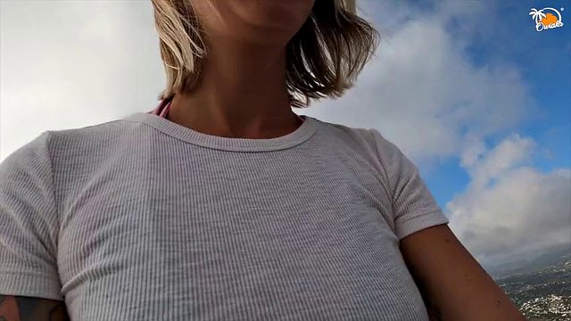 Naughty tourists! Another public sex and cumshot in a rented car!!!