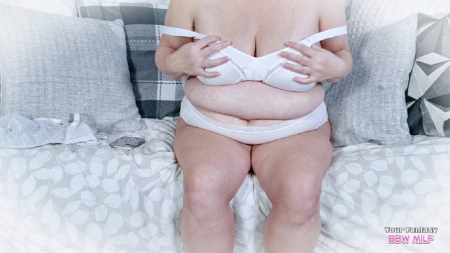 Big Soft Mommy Milkers - Cum over my big boobs and tell me how much you liked it (mature bbw milf plump tummy granny bra)