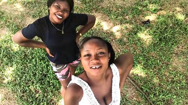 selfie in the park before lesbian pussy walk outdoor romantic couple sex