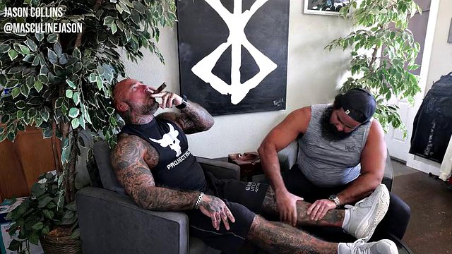 Foot Worship and Cigar Smoking with Oscar Bear