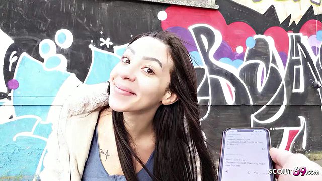 GERMAN SCOUT - Fat Cock Anal Sex at Pick Up Casting for Skinny Latina Giih Spanic