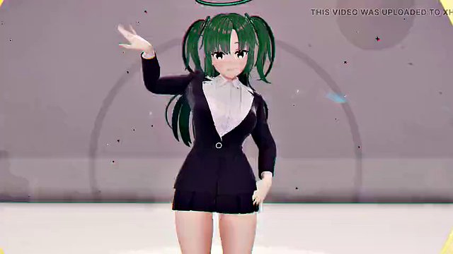R-18 Blue Archive Yuuka - Teddy Bear - xButterflysMMD - Dark Green Hair Color Edit Smixix