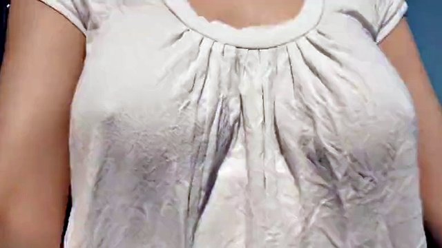 braless bouncing boobs in shirt while walking and running 4