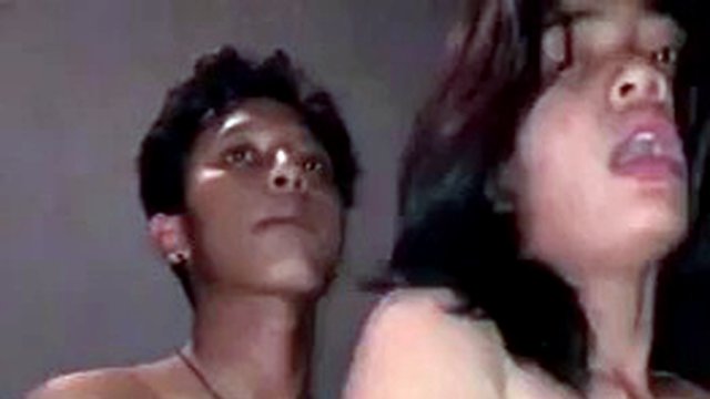 Teen fucks cute girl standing