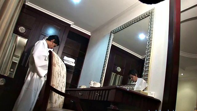 Thin asian shemale gives him a cock massage for bj